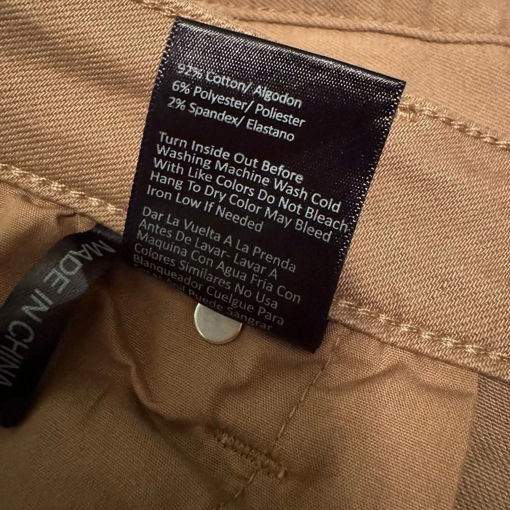Risen Los Angeles Distressed Ankle Jeans with Cuff, Khaki, Size 2XL